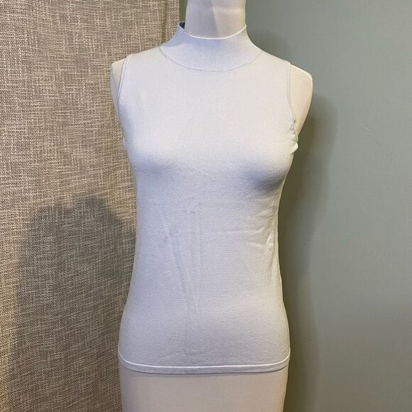 Ann Taylor New Mock Turtleneck Shell Top Blue Seasonless Layering Small - Picture 3 of 10